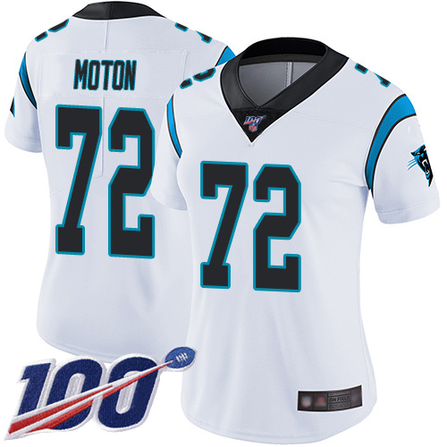 Carolina Panthers Limited White Women Taylor Moton Road Jersey NFL Football #72 100th Season Vapor Untouchable